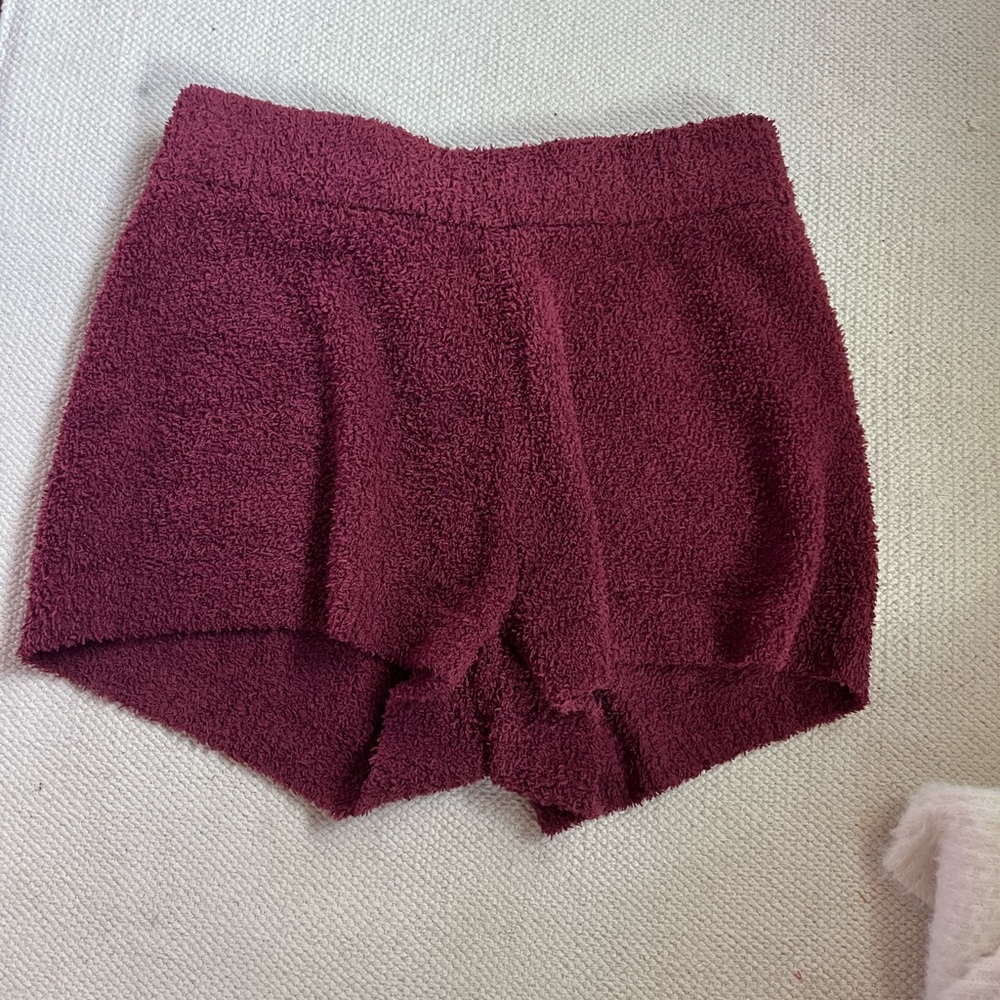 P'tula plush shorts burgundy